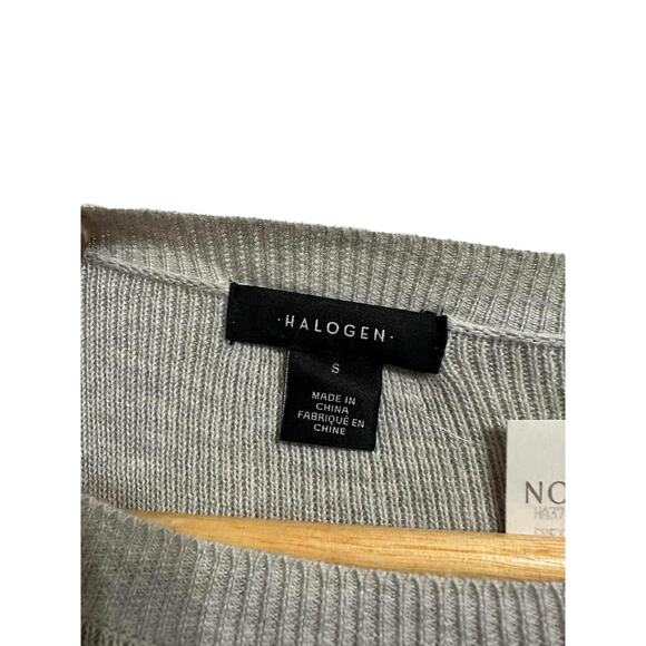 Halogen Gray Light Heather Pullover Sweater Bell Sleeve Small‎ NEW - Picture 3 of 6